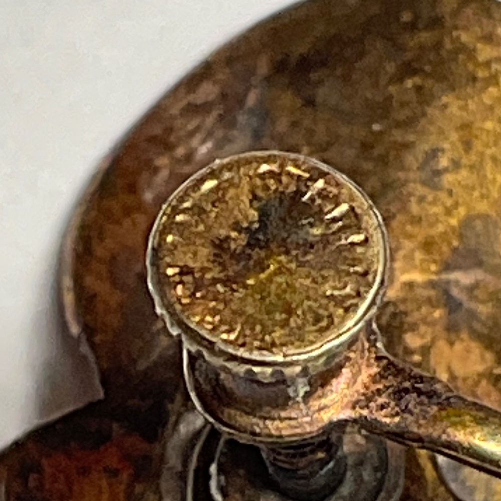 Gold Heart Earrings with Amber Accents - Picture 5 of 5